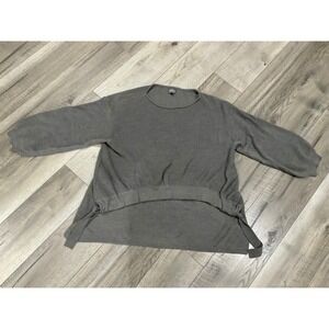 Soho‎ New York & Company Jeans Gray Ribbed High Low Side Tie Sweater Large